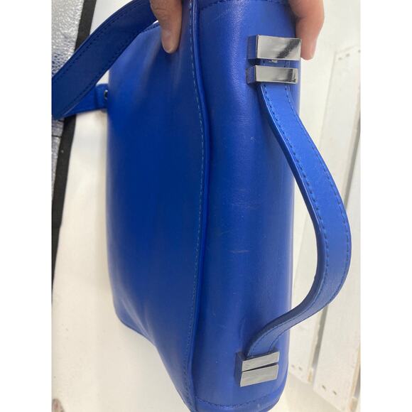 LOEFFLER RANDALL, MEDIUM BLUE LEATHER CROSSBODY BAG (ASIS) - Picture 14 of 16